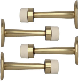 amig Deurstopper/deurbuffer - 4x - 75mm - muurbevestiging - gepolijst messing