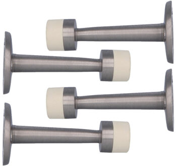 amig Deurstopper/deurbuffer - 4x - 75mm - muurbevestiging - satijn messing