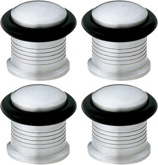 amig Deurstopper/deurbuffer - 4x - D22mm - inclusief schroeven - mat rvs