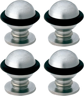 amig Deurstopper/deurbuffer - 4x - D22mm - inclusief schroeven - mat rvs