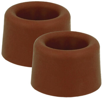 amig Deurstopper/deurbuffer - 4x - D23mm - inclusief schroeven - rubber - bruin