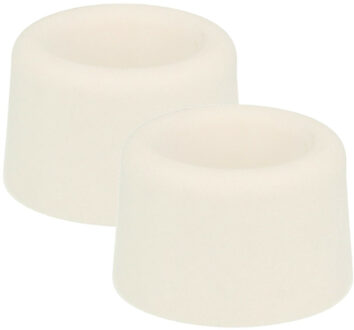 amig Deurstopper/deurbuffer - 4x - D23mm - inclusief schroeven - rubber - wit