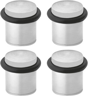 amig Deurstopper/deurbuffer - 4x - D25mm - inclusief schroeven - mat rvs