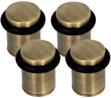 amig Deurstopper/deurbuffer - 4x - D28mm - inclusief schroeven - geborsteld nikkel