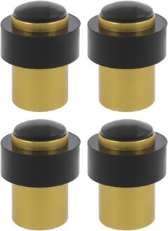 amig Deurstopper/deurbuffer - 4x - D30mm - inclusief schroeven - goud  - Deurstoppers Goudkleurig