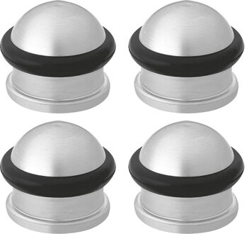 amig Deurstopper/deurbuffer - 4x - D30mm - inclusief schroeven - mat rvs
