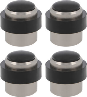 amig Deurstopper/deurbuffer - 4x - D30mm - inclusief schroeven - mat zilver