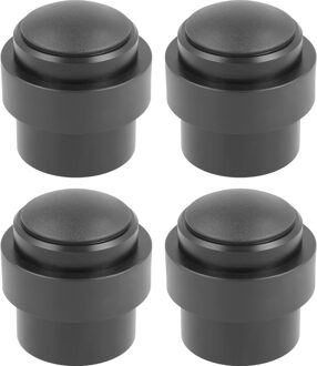 amig Deurstopper/deurbuffer - 4x - D30mm - inclusief schroeven - mat zwart
