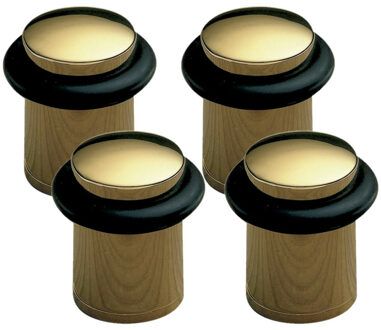 amig Deurstopper/deurbuffer - 4x - D32mm - inclusief schroeven - goud