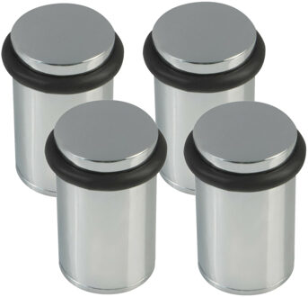 amig Deurstopper/deurbuffer - 4x - D32mm - inclusief schroeven - verchroomd