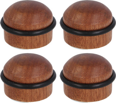 amig Deurstopper/deurbuffer - 4x - D35mm - inclusief schroeven - hout - Deurstoppers