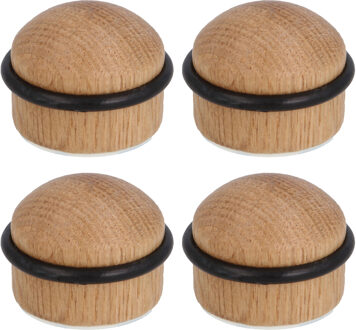 amig Deurstopper/deurbuffer - 4x - D35mm - inclusief schroeven - hout