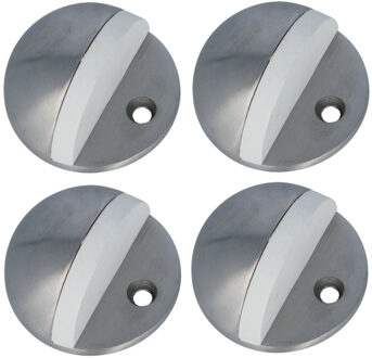 amig Deurstopper/deurbuffer - 4x - D45mm - inclusief schroeven - mat rvs