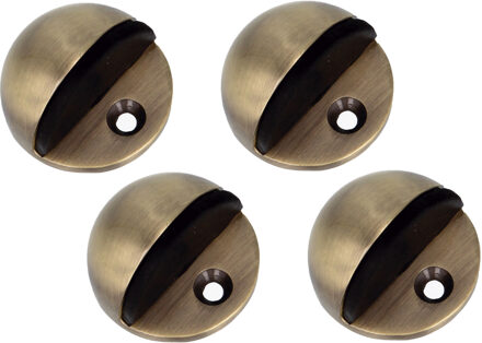 amig Deurstopper/deurbuffer - 4x - D45mm - inclusief schroeven - messing