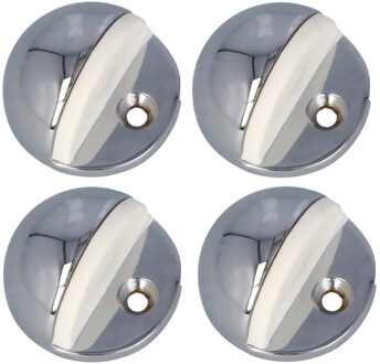 amig Deurstopper/deurbuffer - 4x - D45mm - inclusief schroeven - verchroomd