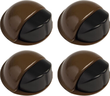 amig Deurstopper/deurbuffer - 4x - D50mm - zelfklevend - bruin  - Deurstoppers