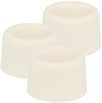 amig Deurstopper/deurbuffer - 6x - D40mm - inclusief schroeven - rubber - wit