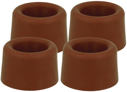 amig Deurstopper/deurbuffer - 8x - D23mm - inclusief schroeven - rubber - bruin