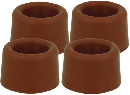 amig Deurstopper/deurbuffer - 8x - D30mm - inclusief schroeven - rubber - bruin