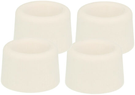 amig Deurstopper/deurbuffer - 8x - D30mm - inclusief schroeven - rubber - wit