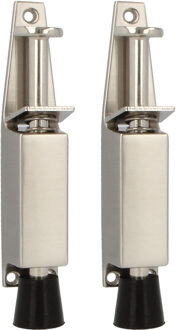 amig Deurvastzetter - 2x - 120 x 25mm - 28mm slag - voetbediening - zilver - deurvergrendeling