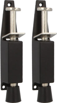 amig deurvastzetter / deurvergrendeling - 2x - 120 x 25mm - 28mm slag - voetbediening - zwart