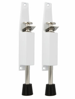 amig deurvastzetter / deurvergrendeling - 2x - 165 x 30mm - 45mm slag - voetbediening - wit