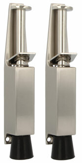 amig deurvastzetter / deurvergrendeling - 2x - 165 x 30mm - 45mm slag - voetbediening - zilver