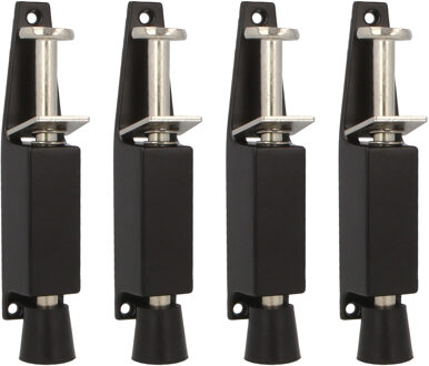 amig deurvastzetter / deurvergrendeling - 4x - 120 x 25mm - 28mm slag - voetbediening - zwart