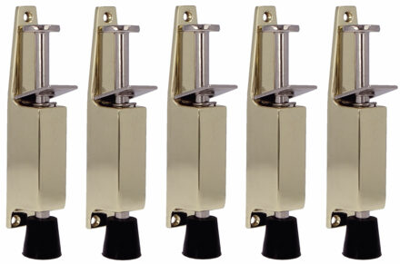 amig deurvastzetter / deurvergrendeling - 5x - 165 x 30mm - 45mm slag - voetbediening - goud