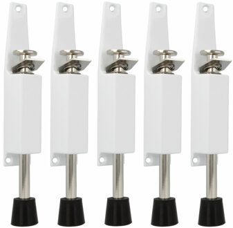 amig deurvastzetter / deurvergrendeling - 5x - 165 x 30mm - 45mm slag - voetbediening - wit