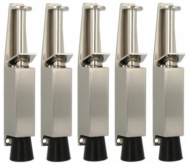 amig deurvastzetter / deurvergrendeling - 5x - 165 x 30mm - 45mm slag - voetbediening - zilver