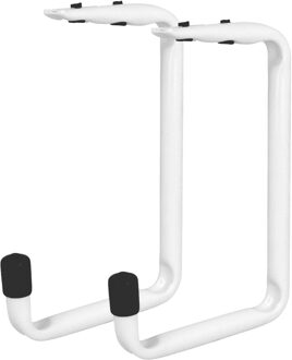 amig Garage/fiets plafond ophanghaken - 2x - metaal - wit - H15 cm x B11 cm