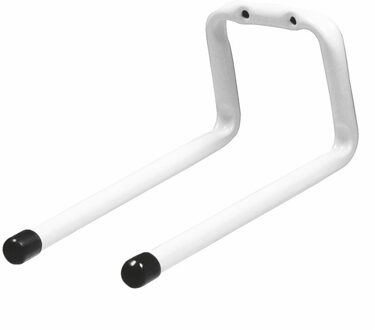 amig Garage wand/muur ophanghaken - metaal - wit - H12 cm x L19 cm