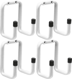 amig Garage/zolder gereedschap wand/muur ophanghaken - 4x - metaal - wit - H12 cm x B7.5 cm