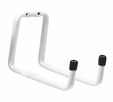 amig Garage/zolder gereedschap wand/muur ophanghaken - metaal - wit - H12 cm x B17.5 cm