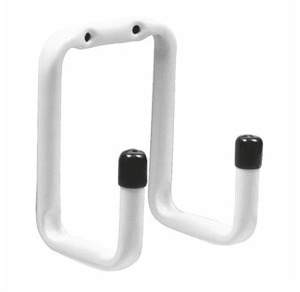 amig Garage/zolder gereedschap wand/muur ophanghaken - metaal - wit - H12 cm x B7.5 cm