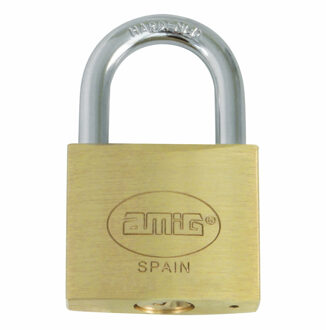 amig Hangslot met 2 sleutels - 15 mm - messing - kofferslot