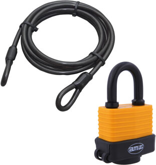 amig Hangslot met 2 sleutels D50 mm - en ketting 1000 cm - outdoor gebruik - gelamineerd
