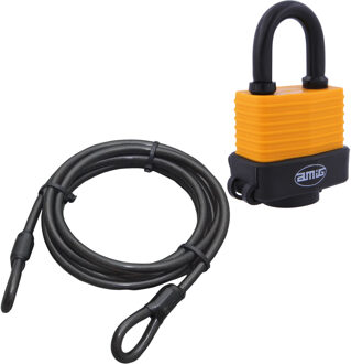 amig Hangslot met 2 sleutels D50 mm - en ketting 500 cm - outdoor gebruik - gelamineerd