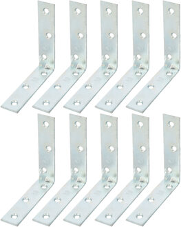 amig hoekankers/stoelhoeken - 10x - verzinkt staal - breedte 1.9cm - lengte 2 x 8cm
