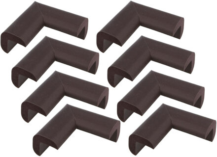amig Hoekbeschermers - 16x - met plakbevestiging - bruin - rubber - kind bescherming scherpe hoeken