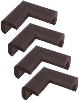 amig Hoekbeschermers - 8x - met plakbevestiging - bruin - rubber - kind bescherming scherpe hoeken