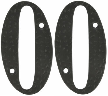 amig Huisnummer 0 - 2x - massief gesmeed staal - 10cm - incl. bijpassende schroeven - zwart