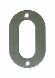 amig Huisnummer 0 - massief Inox RVS - 10cm - incl. bijpassende schroeven - zilver