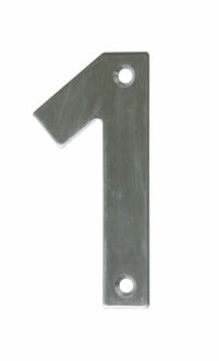 amig Huisnummer 1 - massief Inox RVS - 10cm - incl. bijpassende schroeven - zilver