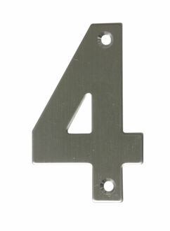 amig Huisnummer 2 - massief Inox RVS - 10cm - incl. bijpassende schroeven - zilver