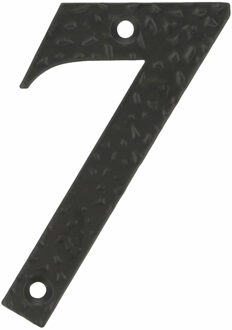 amig Huisnummer 7 - massief gesmeed staal - 10cm - incl. bijpassende schroeven - zwart