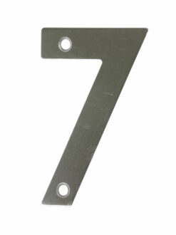 amig Huisnummer 7 - massief Inox RVS - 10cm - incl. bijpassende schroeven - zilver