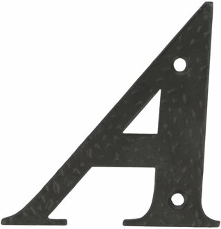 amig Huisnummer/letter A - massief gesmeed staal - 10cm - incl. bijpassende schroeven - zwart